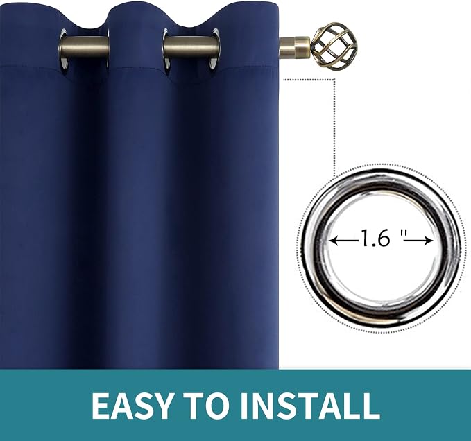 BGment Navy Blackout Curtains for Bedroom - Image 5