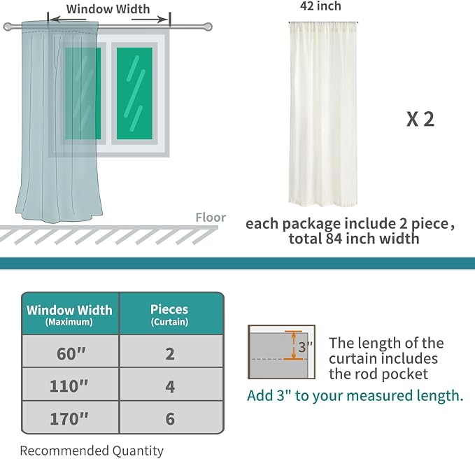 BGment 42X84 Inches Long Linen Curtains - Image 9