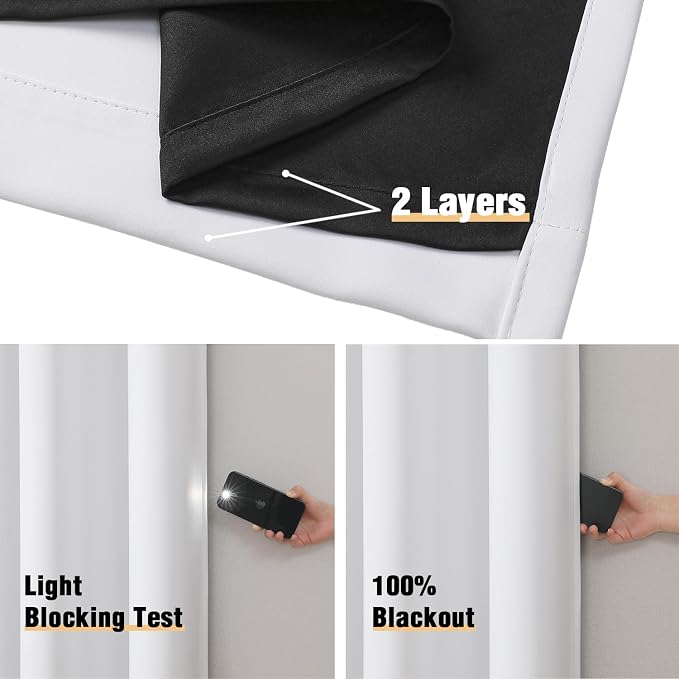 ChrisDowa 100% Blackout Curtains 72 inch Long - Image 4
