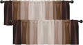 Emvency 2 Pack Valances Window Treatments, Striped Neutral Brown Minimalist by Emvency