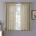 Tollpiz Short Sheer Curtains Linen Textured Bedroom Curtain Sheers Light by Tollpiz