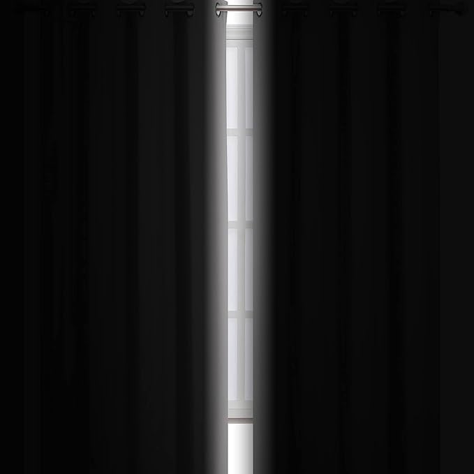 Blackout Curtains 52 x 95 inch/Light Grey Curtains Set of 2 Panels/Thermal - Image 3