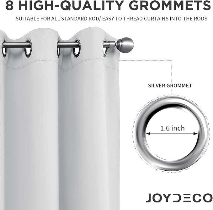 Joydeco White Curtains 84 Inches Long 2 Panels Set, Thermal Insulated Long - Image 4