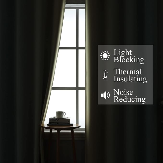 Estelar Textiler Beige and Aqua Ombre Blackout Curtains 90 Inch Length 2 Panels - Image 3