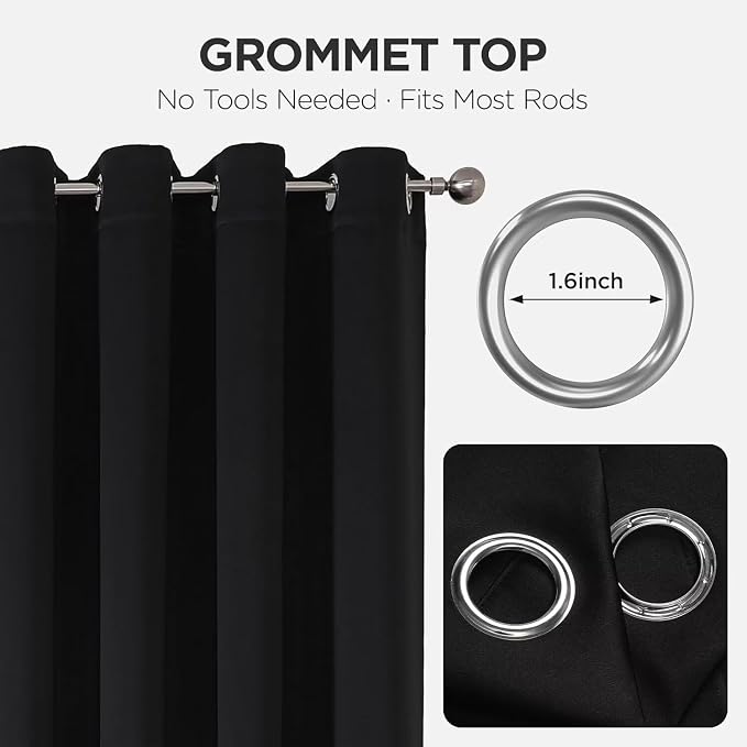Joydeco Blackout Curtains 108 Inch Long 2 Panels Set, Room Darkening Thermal - Image 3