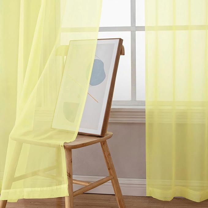 Chyhomenyc Sheer Curtains 84 Inches Long 2 Panels Set - Image 9