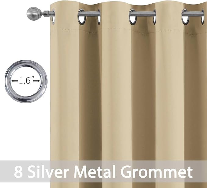 Yakamok Wide Thermal Blackout Patio Door Curtain Panel, Extra Wide Curtains - Image 2