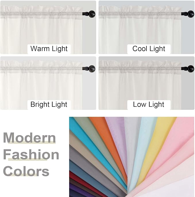 Sheer Ivory Curtains for Bedroom Living Room 63 Inch Length 2 Panels, Airy Soft - Image 7