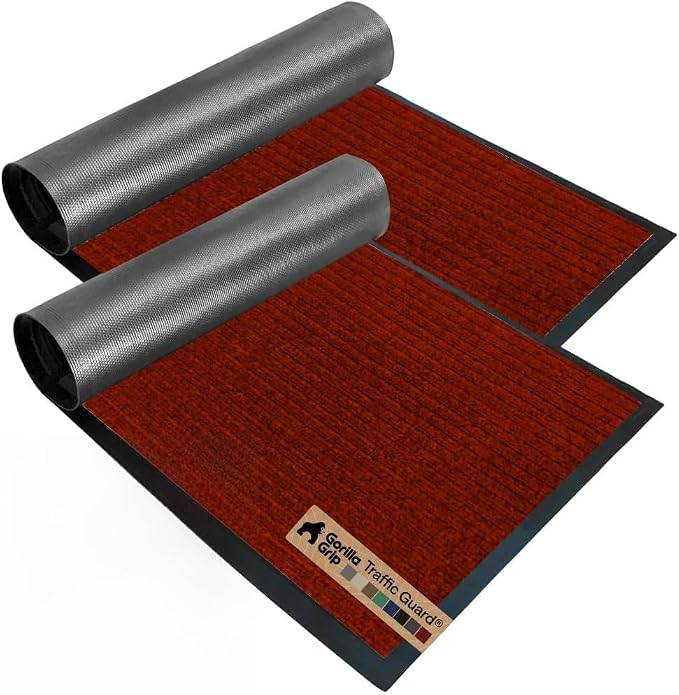 GORILLA GRIP Waterproof Traffic Guard Door Mat, 2 Pack, Indoor Outdoor Durable by Unknown