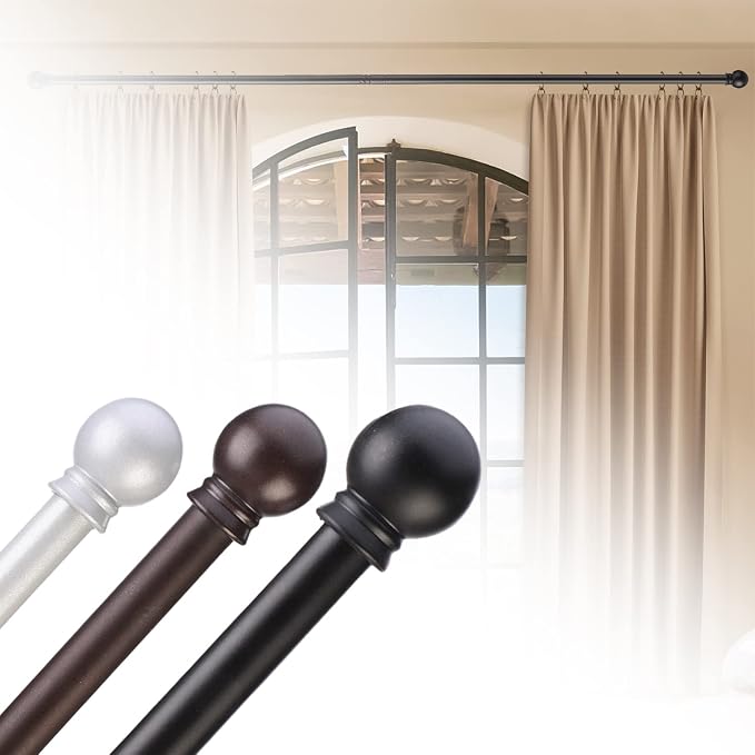 GXOACKJ Curtain Rods for windows 32-62 inch, 5/8 inch Decorative Brown Splicing - Image 8