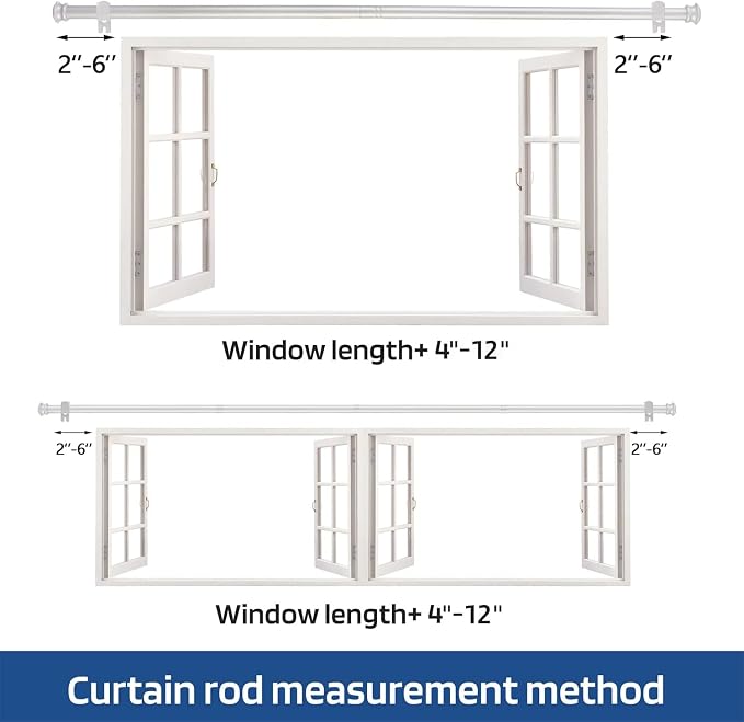 Standard Decorative Window Curtain Rods 30 to 88 Inch, 5/8 Inch Diameter Small - Image 6