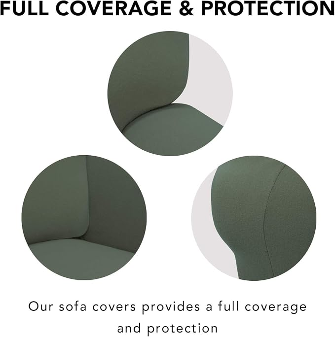 PureFit Stretch Oversized Couch Covers Sofa Slipcovers Grayish Green | 1-Piece - Image 3