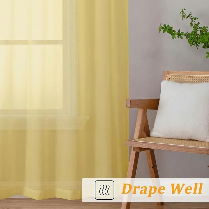 Gwine Sheer Curtains for Bedroom 54 inches Long - Image 6