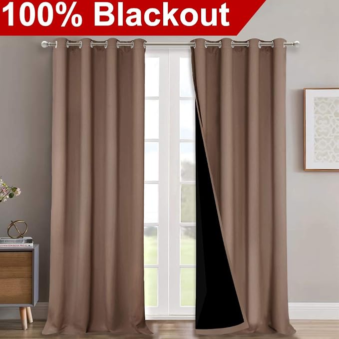 NICETOWN Full Shading Curtains 90 inches Long 2 Panels Set - Image 2