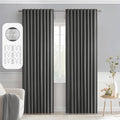MIULEE Grey Back Tab Blackout Curtains 52x72 Inches Long 2 Panels Set | Rod by MIULEE
