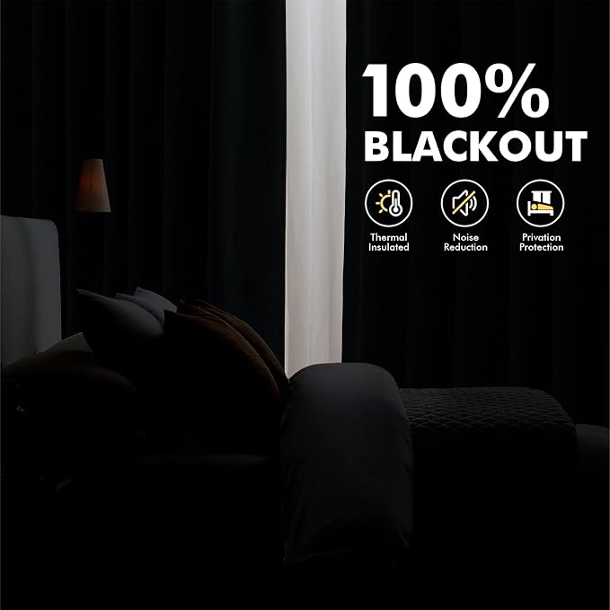 MIULEE 100% Blackout Linen Curtains 42 x 90 Inch Olive Green 2 Panels | Thermal - Image 2