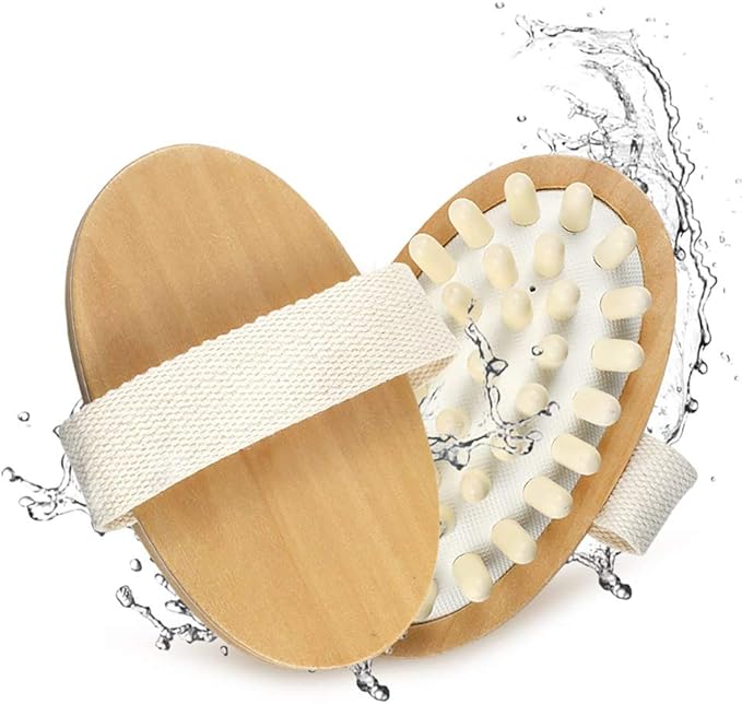Natural Wooden Massage Body Brush for Cellulite and Improve Lymphatic Blood Circulation Dry Brush Remove Dead Skin Shower Bathe SPA Bath Brush