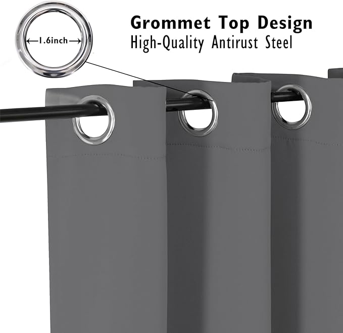 ChrisDowa Blackout Curtains for Bedroom and Living Room 90 Inches Long | 2 - Image 2