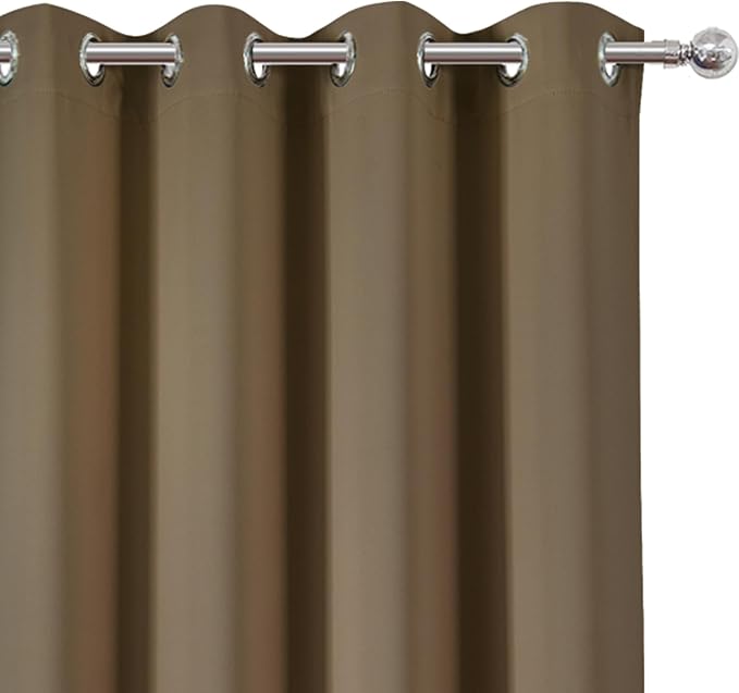 Blackout Curtains 66 x 84 inch/Brown Curtains Set of 2 Panels/Thermal Insulated - Image 6