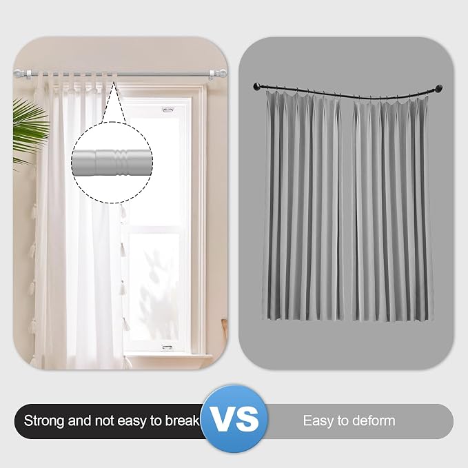 Silver Curtain Rods for Windows - Image 6
