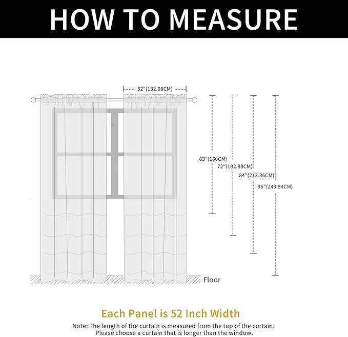 SpaceDresser Check Sheer Curtains 72 Inches Long - Image 6