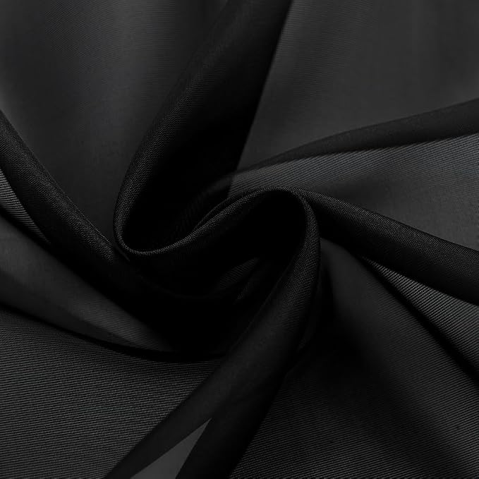 SpaceDresser Black Sheer Curtains 4 Panels Rod Pocket Semi-Sheer Curtain 54 - Image 6