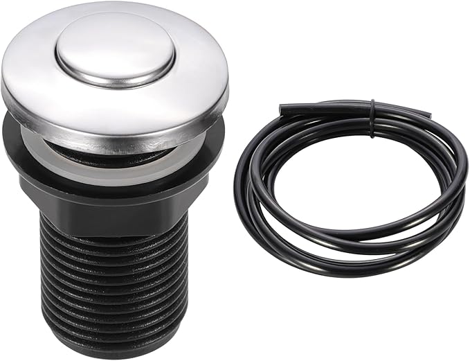 RQYEKDO Garbage Disposal Air Switch Kitchen Sink Top Long Stainless Steel Brushed Nickel Long 32mm/1.26 inch for Food and Waste Disposal On/Off Air Button Parts