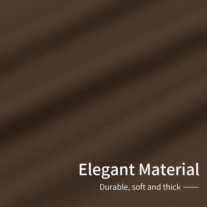 Easy-Going Blackout Curtains for Bedroom, Solid Thermal Insulated Grommet and Noise Reduction Window Drapes, Room Darkening Curtains for Living Room, 2 Panels (42 x 63 in, Brown)
