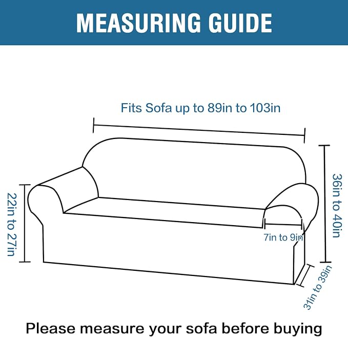 H.VERSAILTEX Stretch Oversized Sofa Cover 1 Piece Sofa Slipcovers - Image 2