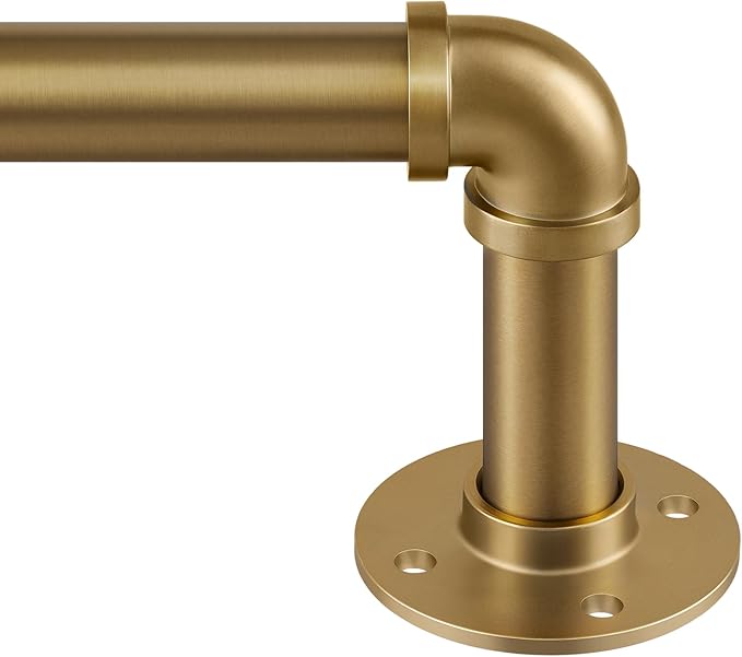 Zeerobee Curtain Rods for Windows 48 to 84, 1 Inch Industrial Wrap Around Warm by zeerobee