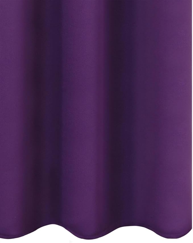 Purple Blackout Curtains 42 x 54 Inch Length Set of 2 Panels Grommet Bedroom - Image 8