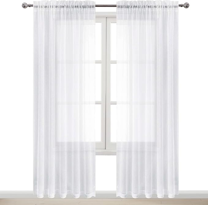 DWCN Living Room Curtains Sheer 84 inches Long 2 Panels Set, Airy & Soft - Image 9