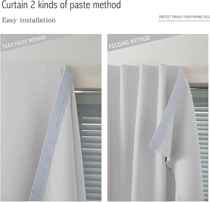 Portable Light Blocking Curtains Self-Stick Design, Removable Adhesive Window - Image 6