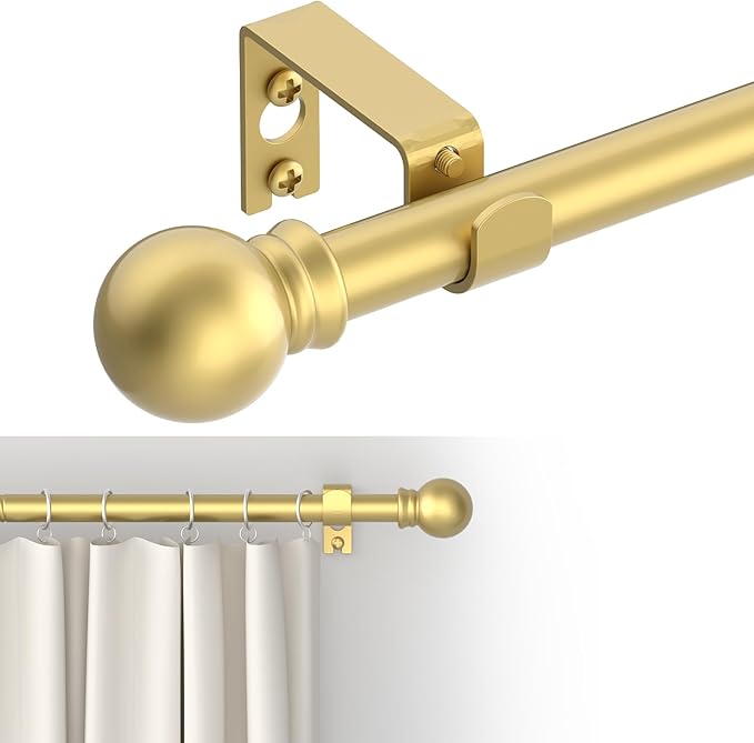 GXOACKJ Curtain Rods for windows 66-120 inch, 5/8 inch Decorative Gold Splicing by GXOACKJ