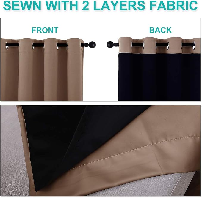NICETOWN Warm Curtains for Winter, 100% Blackout Curtains Thermal, Noise - Image 5