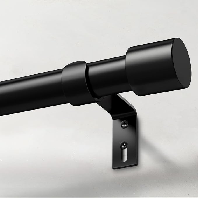 IFELS Heavy Duty Curtain Rods for Windows 72 to 144 Inch, 1 Inch Black Curtain by IFELS