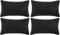 Fancy Homi 4 Packs Boho Black Decorative Throw Pillow Covers 12x24 Inch by Fancy+Homi