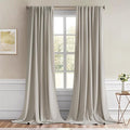 MIULEE Natural Back Tab Blackout Curtains 52x108 Inch Long 2 Panels Set | Rod by MIULEE
