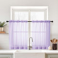 Small Sheer Curtains 2 Panels Set, Kitchen Curtains 36 Inch Length, Elegant by Home