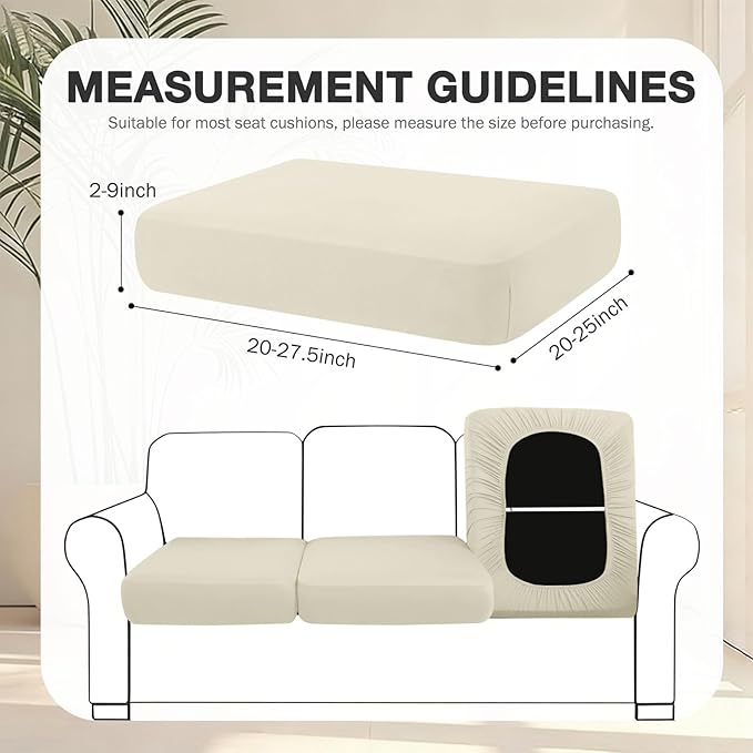 hyha 4Pcs Patio Cushion Covers, Stretch Outdoor Couch Cushion Covers Replacement - Image 2
