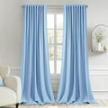 MIULEE Sky Blue Back Tab Blackout Curtains 52x120 Inch Long 2 Panels Set | Rod by MIULEE