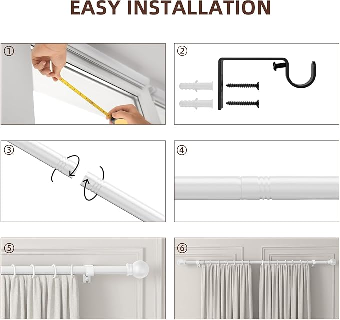 SMODBRODRE Curtain Rods for Window 32 and 48 - Image 4