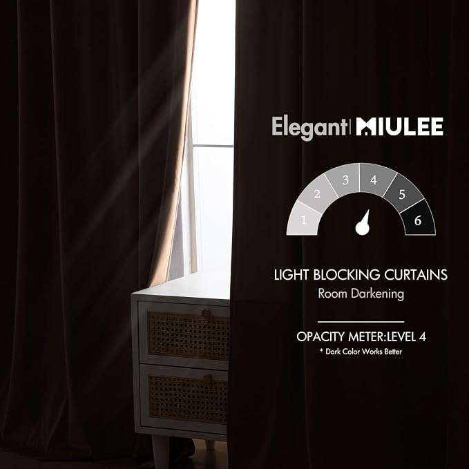 MIULEE Blush Beige Velvet Curtains 84 inches - Image 5
