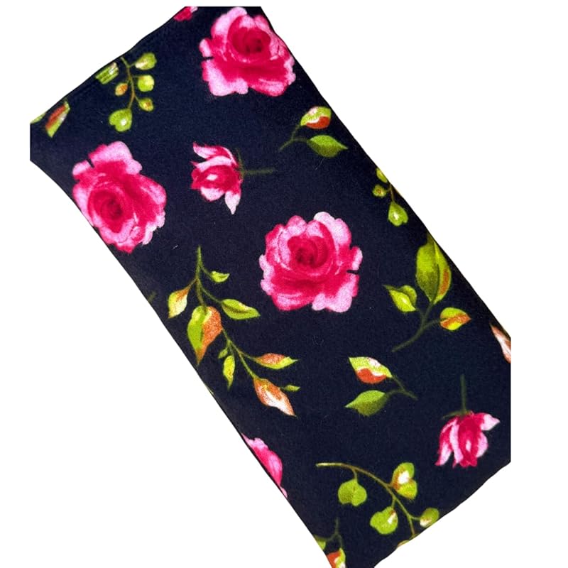Large Microwave Heating Pad with Flax Seed, Scented or Unscented, Good For Back Pain or Cramps, Moist Heat Therapy or Ice Pack, Microwavable Bean Bag, 6" x 12" (Roses, Lavender & Peppermint)