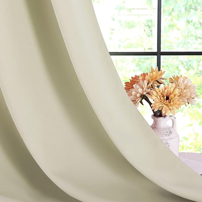 NICETOWN Room Darkening Beige Curtains - Image 6