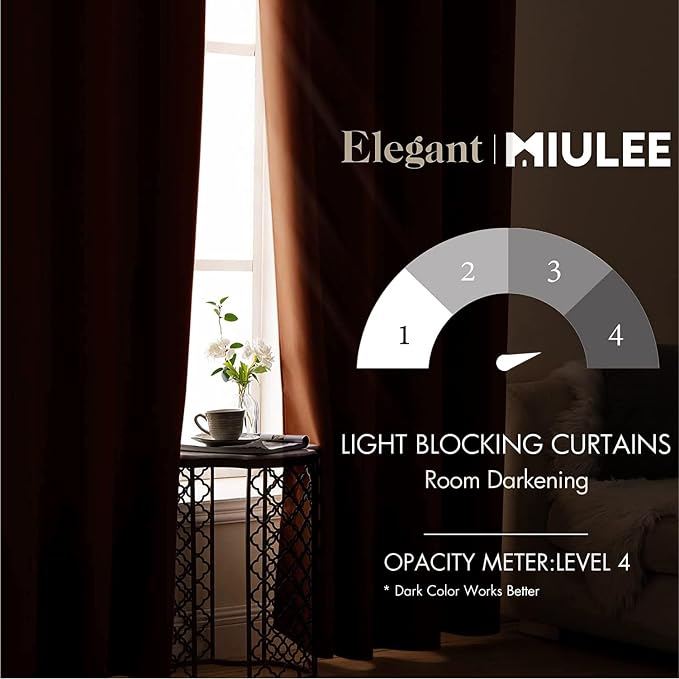 MIULEE Blackout Curtains for Bedroom Living Room Thermal Insulated Room - Image 2