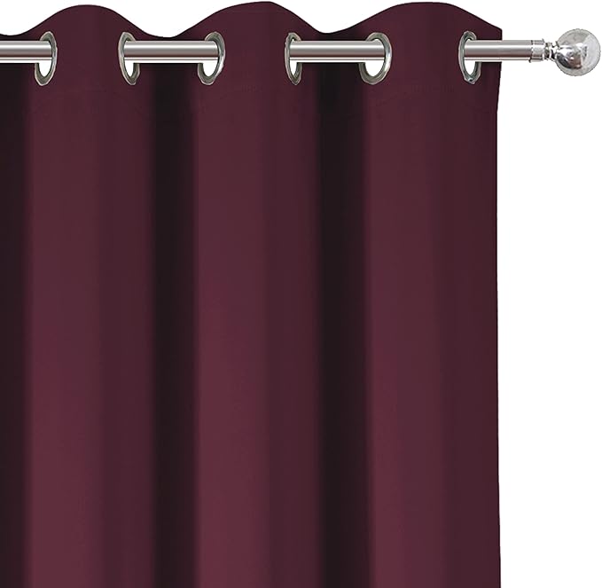 LEMOMO Blackout Curtains 66 x 84 inch/Burgundy Red Curtains Set of 2 - Image 7