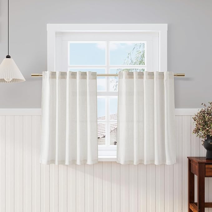 Nanspring Linen Curtains 40 Inch Length by Nanspring