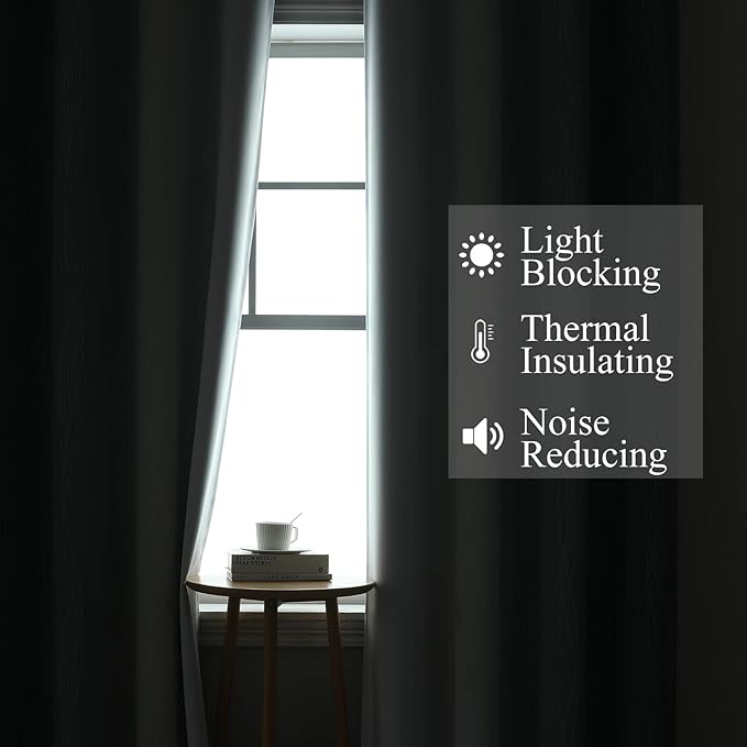 Estelar Textiler Grey and Greyish White Ombre Blackout Curtains 90 Inches Long - Image 3
