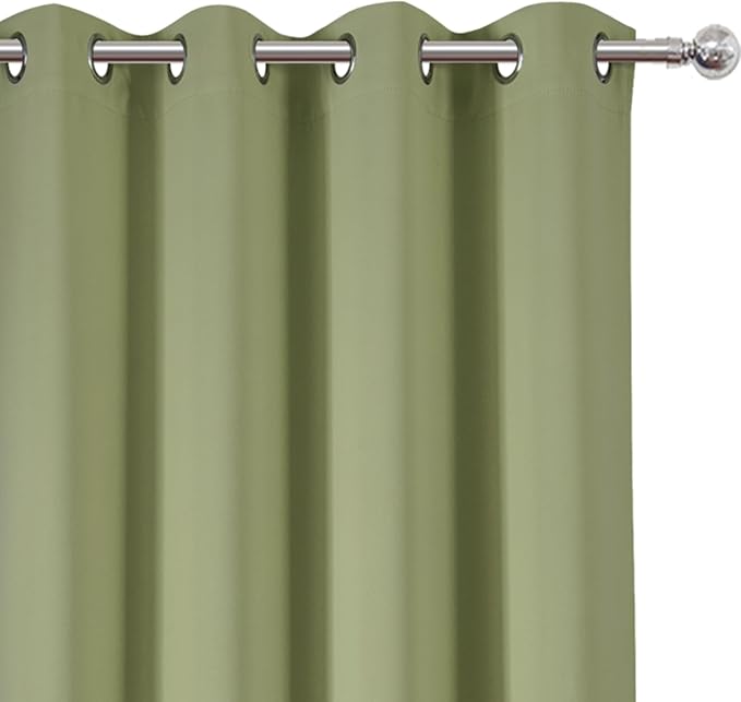 LEMOMO Blackout Curtains 52 x 108 inch/Sage Green Curtains Set of 2 - Image 6